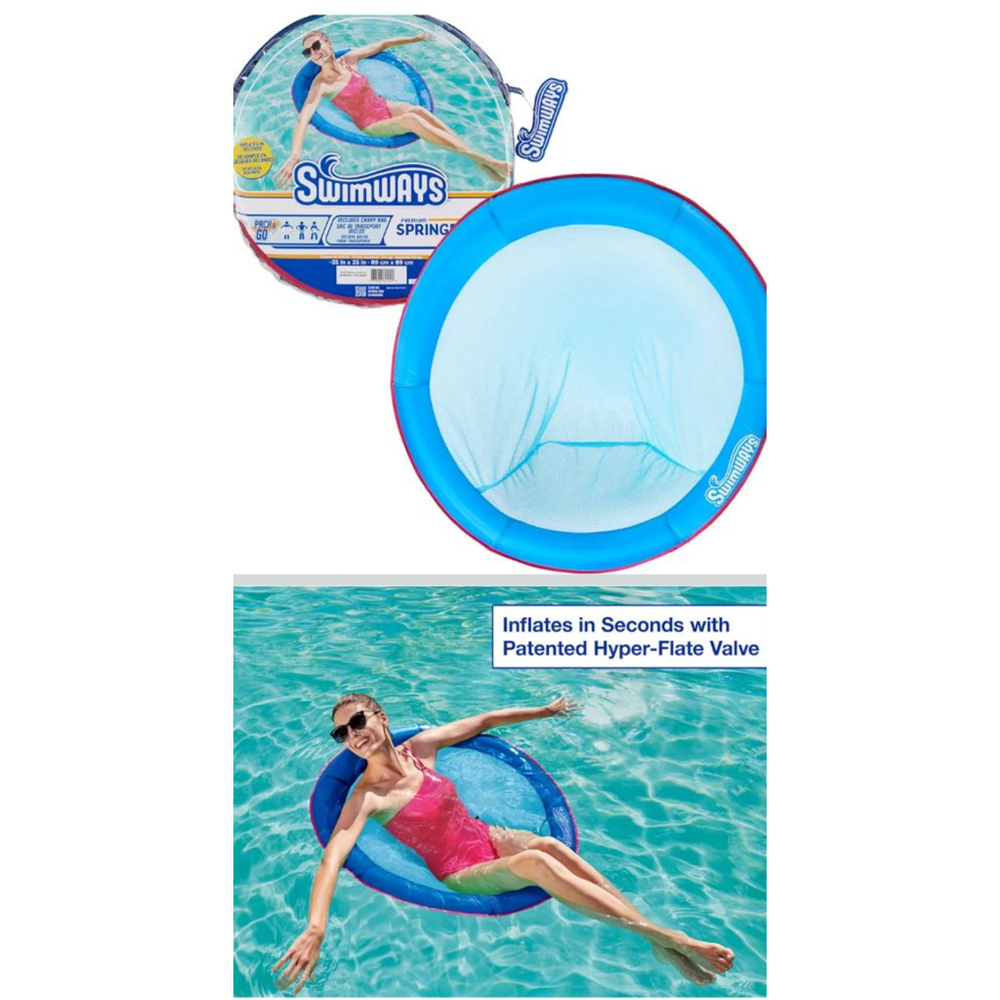 SwimWays Premium Springfloat Papasan Pool Float Blue Red One Size